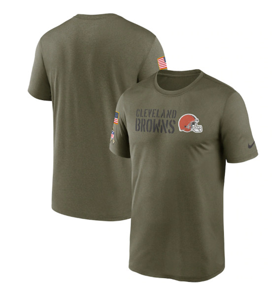 Men's Cleveland Browns 2022 Olive Salute to Service Legend Team T-Shirt